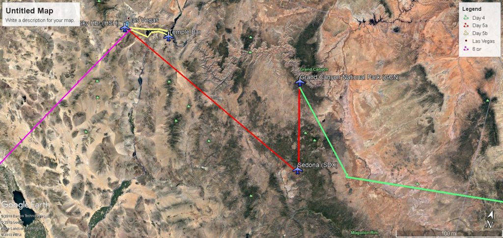 היום החמישי כולל (בצהוב) הסיבוב באגם מיד
